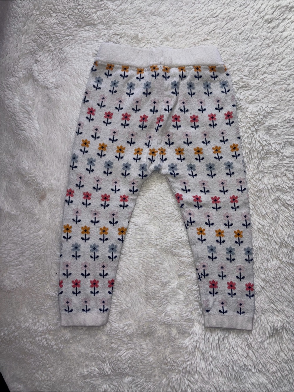 Hanna Andersson Girls 2T Sweater Stretch Knit Leggings Floral Daisies Multicolor - Picture 8 of 8